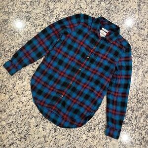 American Eagle Outfitters Women’s XS Boyfriend Fit Plaid Flannel Button-Up Shirt
